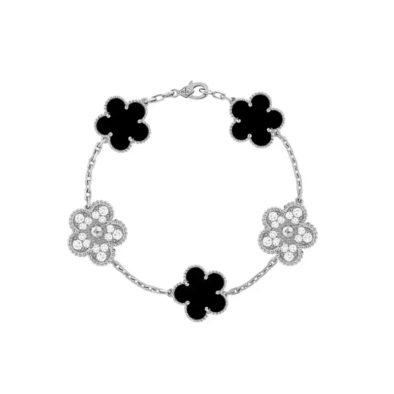 S925 sterling silver hot selling high-quality logo classic lucky grass women\'s bracelet