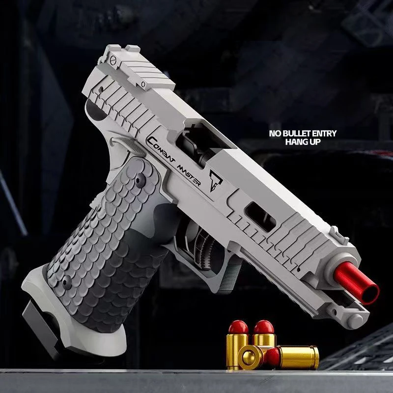 Automatic Desert Eagle 2011 Pistol Decompression Radish GunContinuous Shell Ejection Empty Hanging Revolver Toy Gun Boys Gift