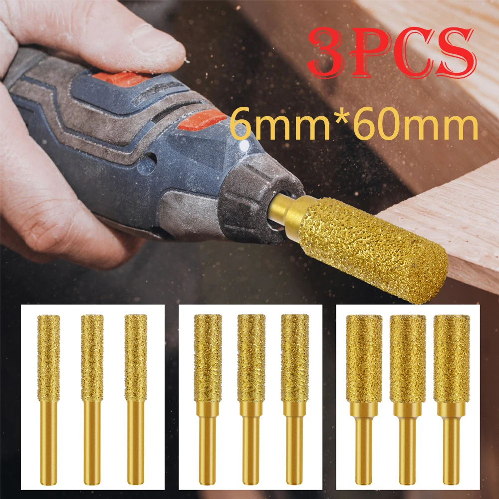 

3 шт., алмазные шлифовальные заусенцы, бита 6 мм, хвостовик, алмазная головка, 8/10/13 мм, шлифовальная головка блока цилиндров, вращающаяся для шлифования камня, чугуна