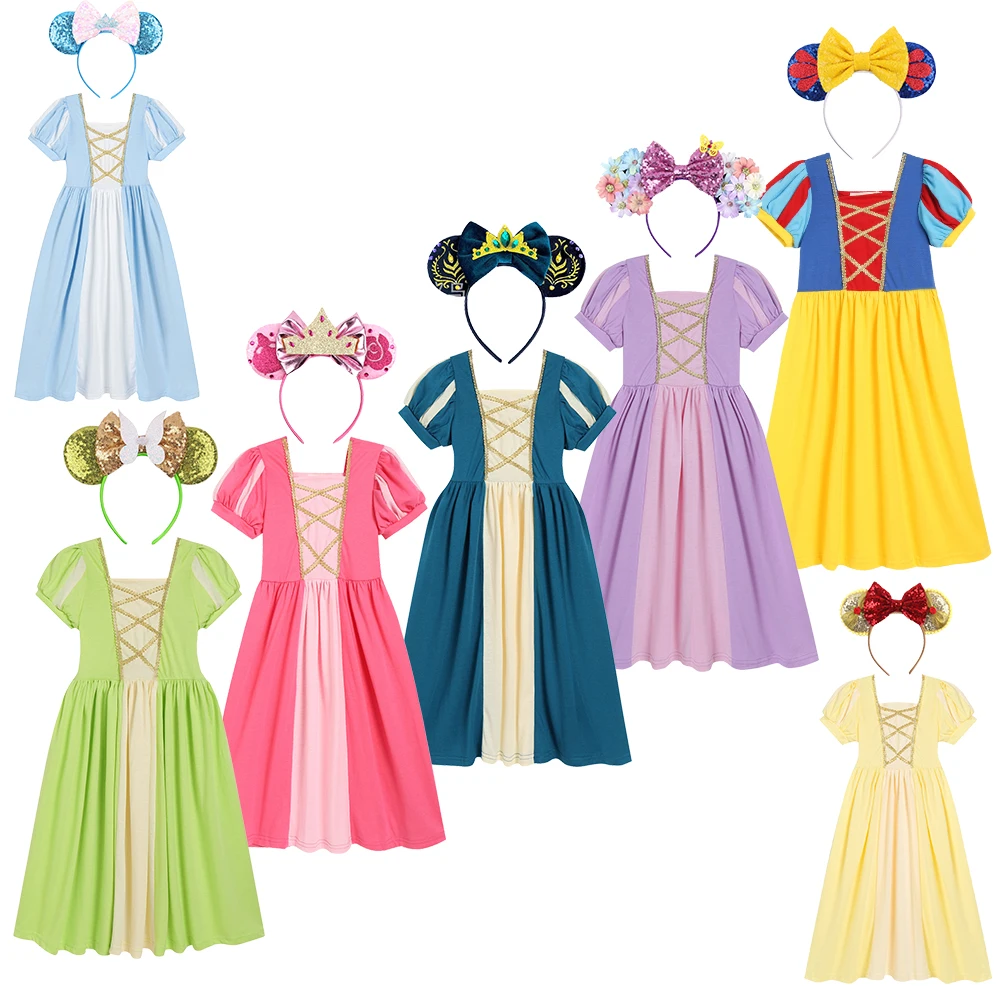 

Спящая красавица Аврора, костюм храбрые мериды для девочек на Хэллоуин, детское платье принцессы Белоснежки Белль, элегантные платья для рождественской вечеринки