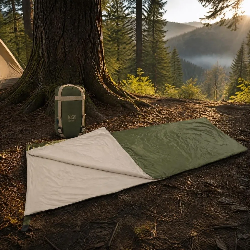 Portable Compression Sack Camping Sleeping Bag Nylon Rectangular Envelope Sleeping Bag Warm Weather Sleeping Bag Backpacking
