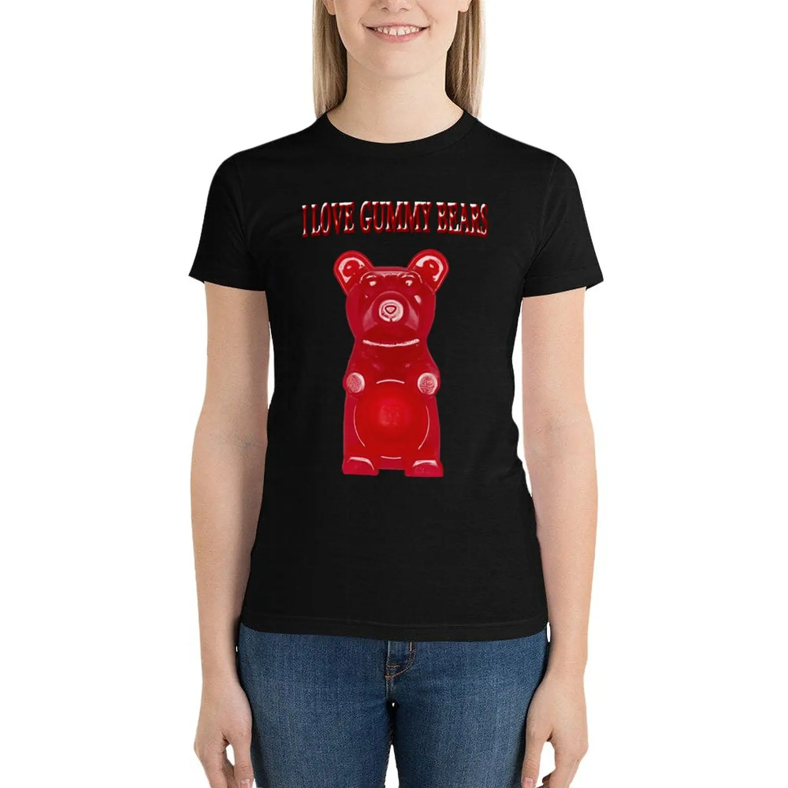 (????) I LOVE GUMMY BEARS TEE SHIRT & VARIOUS-- APPAREL (????) T-Shirt heavyweights funny t-shirt dress for Women long