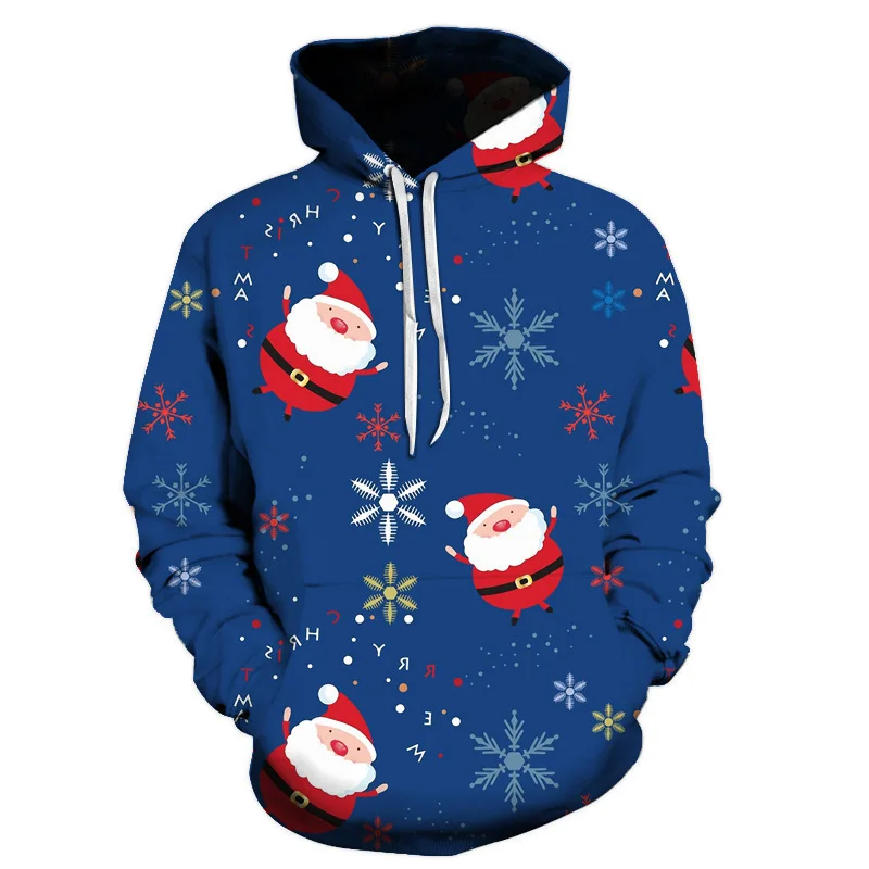 New winter pullover hoodies Fashionable couple shirts for men and women Hooded sweaters thin fleece jacket Christmas 3D printing
