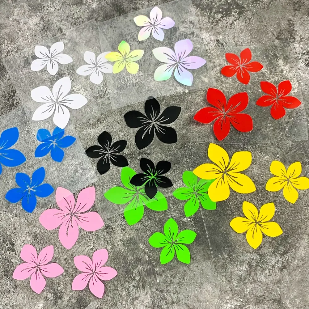 3pcs Pretty Flower Car Stickers for Auto Rear Window Bumper Body Helmet Cover Scratches Waterproof Blossom Motorcycle Decals