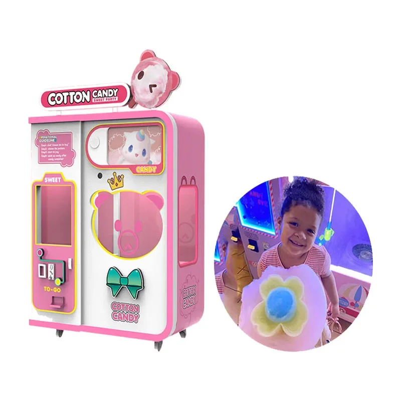 Factory Direct Candy Floss Vending Machine Automatic Cleaning Support Multi-Language Commercial Cotton Candy Machine