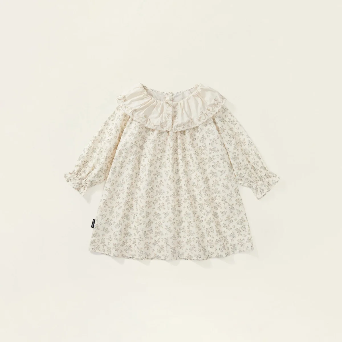 Children Girl Vintage Dress Spring Autumn Lace Turn Down Collar 2-8Y Princess Dress Fragment Flower Long Sleeve Baby Girls Dress