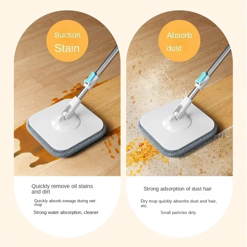 Rotating Floor Washing Mop Automatic Sewage Separation Bucket Set Hand Pressure Wash-Free Spin Mop Household Cleaning Tools