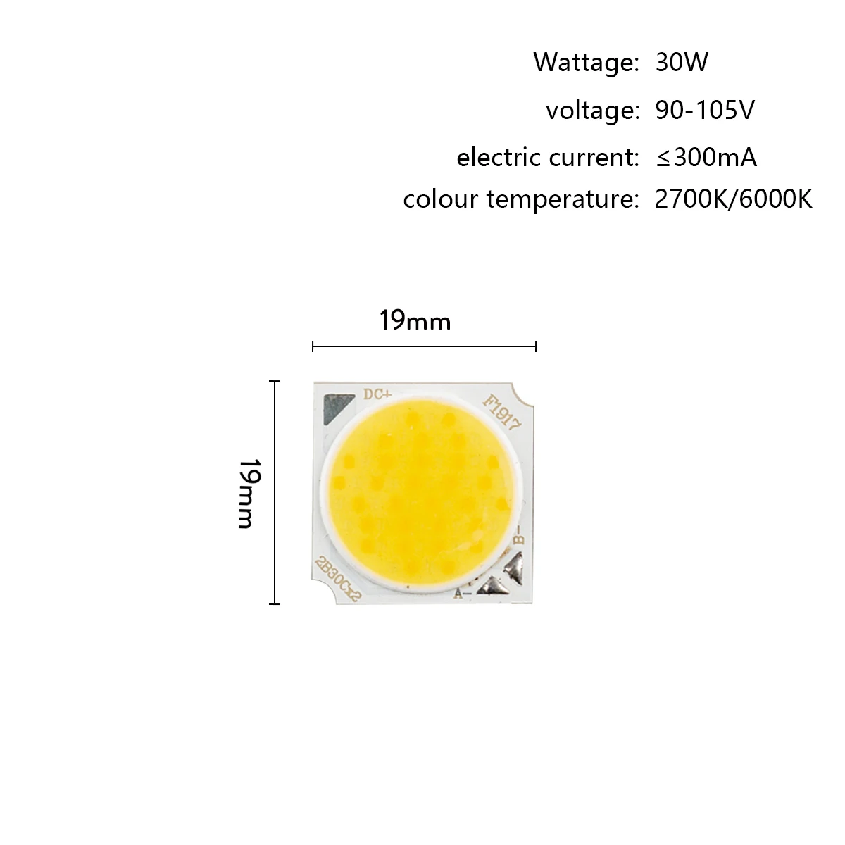 12W 18W 24W 30W 36W LED sorgente luminosa COB bicolore 2700K/6000K 36-42V 54-63V 72-84V 90-105V 90-96V LED chip Bead