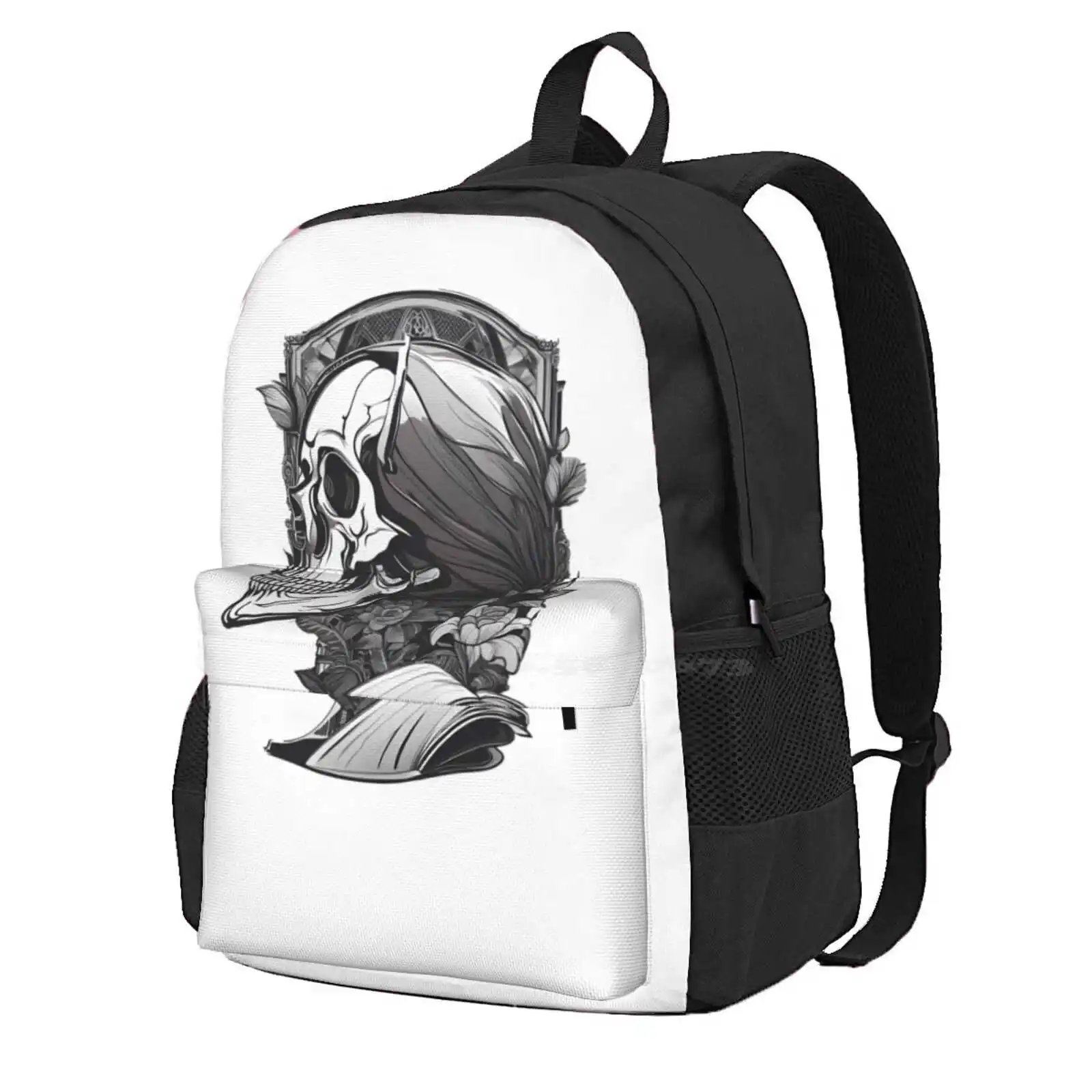 A Skull With A Twist Hot Sale Schoolbag Backpack Fashion Bags Skeleton Day Of The Dead Sugar Skull Memento Mori Gothic Dark Art