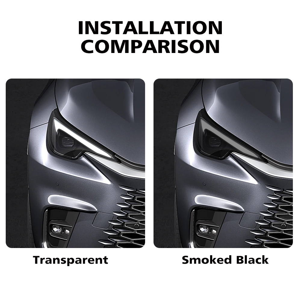 For Lexus LBX 2024-2026 Smoke Black High-Gloss Pre-Cut TPU Headlight Protective Film PPF Anti-Scratch Vinyl Wrap Cover Kit