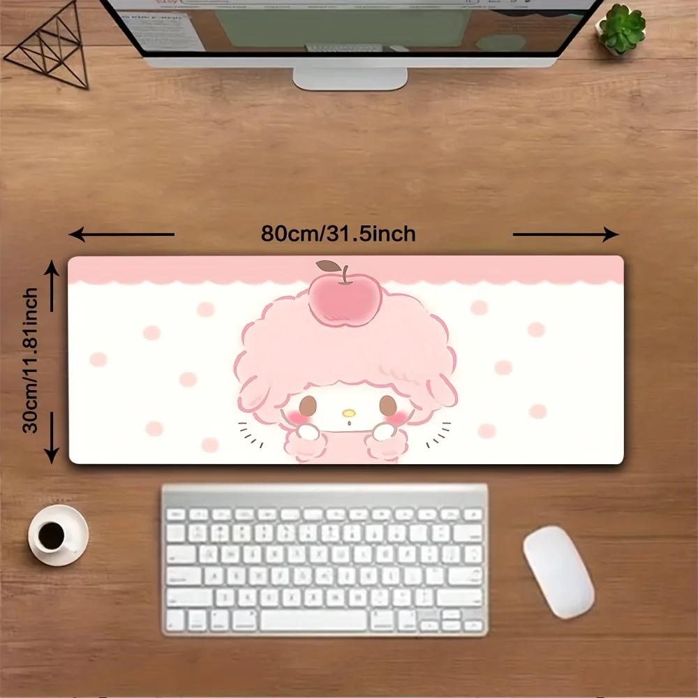 قطعة واحدة من لوحة ماوس الألعاب سانريو لهالو كيتي - قاعدة مطاطية مضادة للانزلاق، حصيرة مكتب قابلة للغسل مع وردي لطيف وتصميم، مثالية للمكتب #6