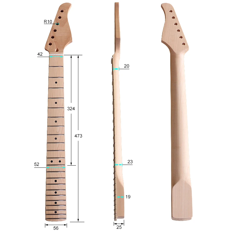 6 String Electric Guitar Neck Canada Maple 22 Frets Matte 5.6cm Heel Width Neck for Electric Guitar High Quality