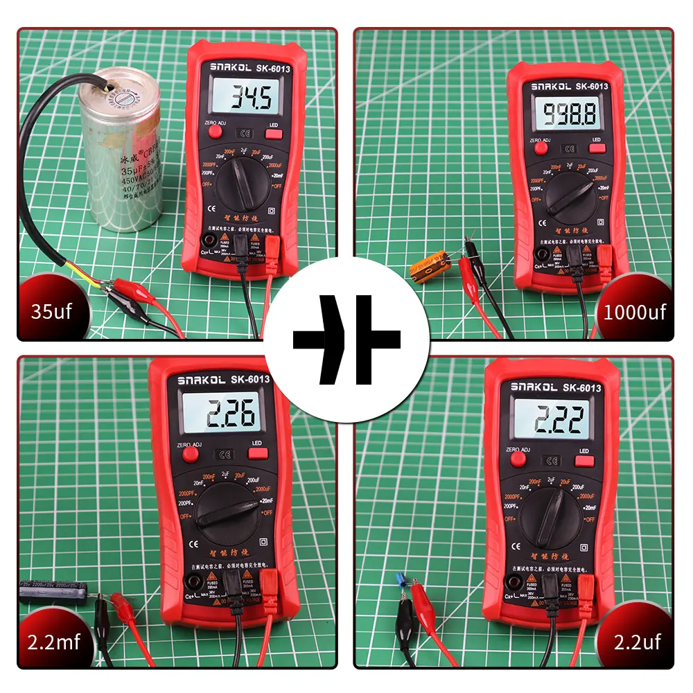 SK-6013 Digital Capacimeter Professional Capacitance Meter 20000uf Capacitor Tester 1999 Counts Electrician Multimeter