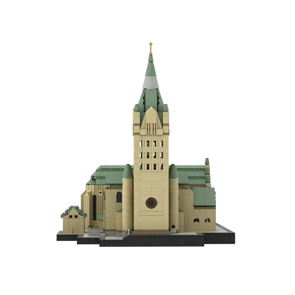 MOC Medieval Castle Germany Paderborn Cathedral Building Blocks Kit Hoher Dom Ss Church St. Bartholomew Chapel DIY Kid Brick Toy