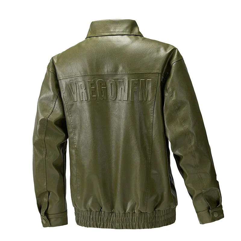 سترة جلدية فضفاضة ومريحة وعصرية وعصرية وياقة كلاسيكية مريحة ومتعددة الاستخدامات وقابلة للتنفس للخريف والشتاء