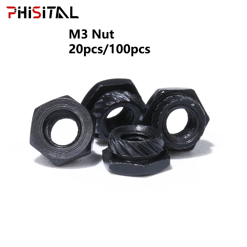 20/100PCS Carbon Steel High Hardness M3 Hexagonal Press Rivet Nut for carbon fiber plate
