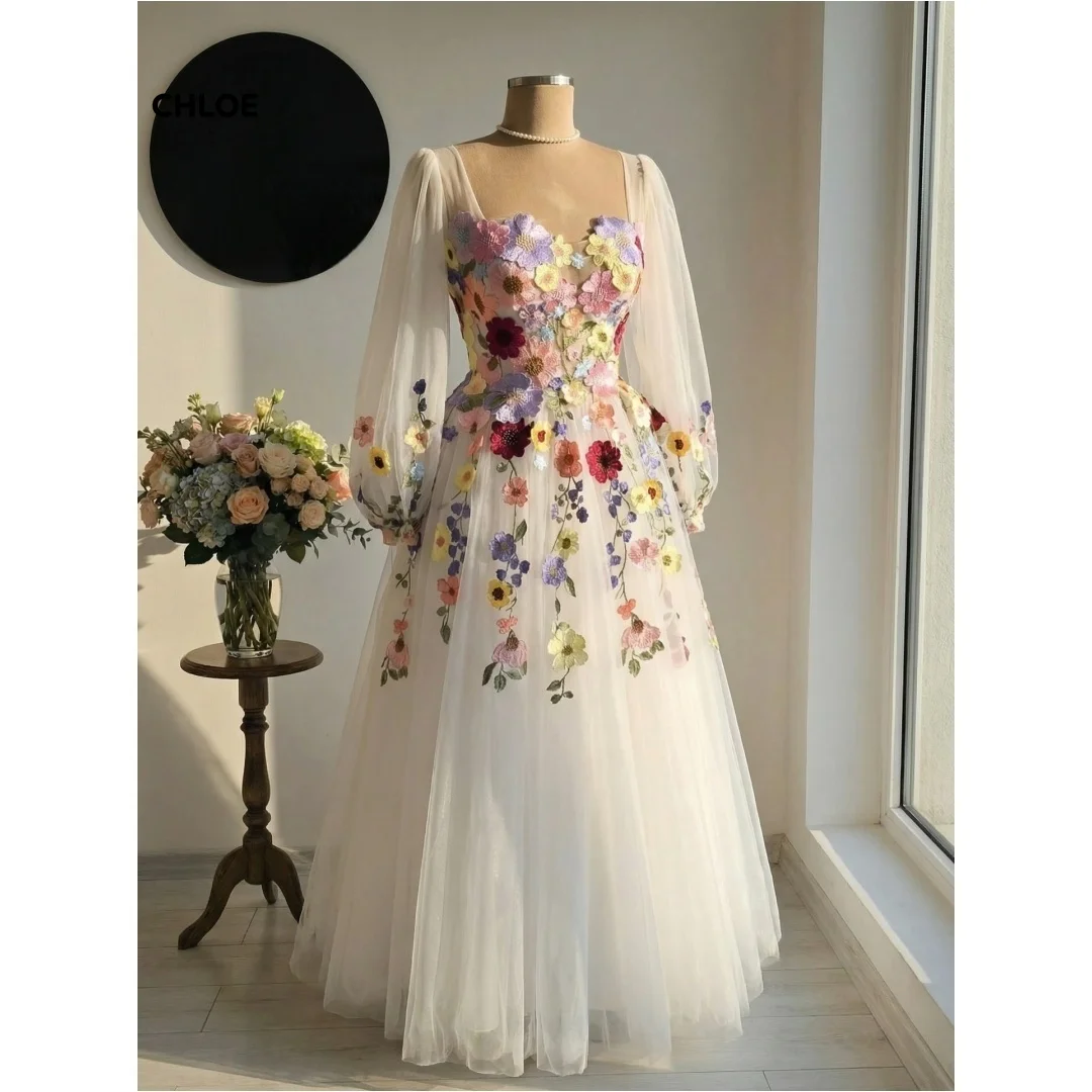 

Embroidered Lace Formal and Evening Dresses for Special Occasions Customized Long Sleeves Custom Dress Dresses for Luxury Party