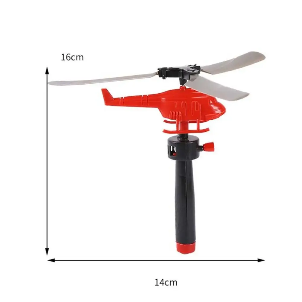 Juguetes de helicóptero con Cable de mango, línea de tracción, juguete de despegue, cuerda de dibujo, helicóptero con cordón, Mini juguete divertido para niños al aire libre