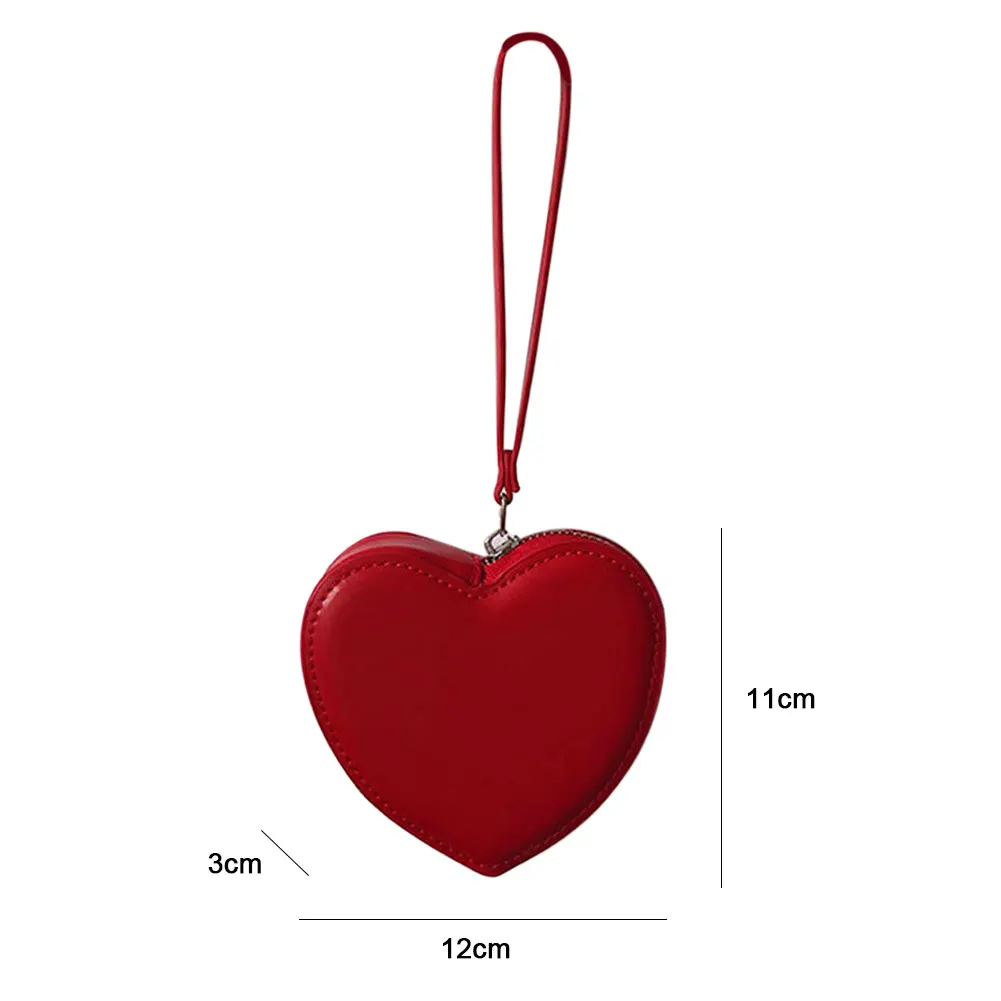 Fashion Heart Shaped Mini Coin Purses Women Handbag Top-handle Bag Female Clutch Ladies Street Party Wristlet Carteras Billetera