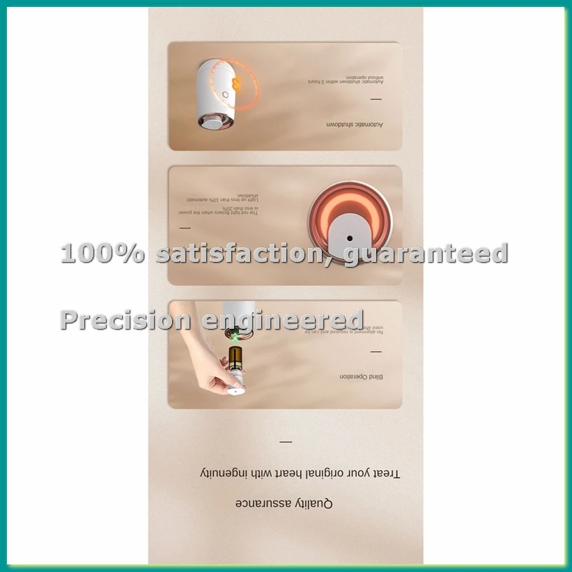 Waterless Essential Oil Aromatherapy Diffuser Office Desktop Portable Electric for Spa Home Mini Car Timing Black-ABLA