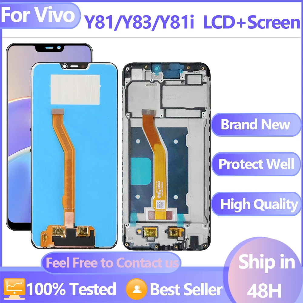 

6.22'' New Brand For VIVO Y81 Y83 Y81i LCD Display Screen Touch Digitizer Assembly For VIVO 1802 1808 1803 V1732A With Frame