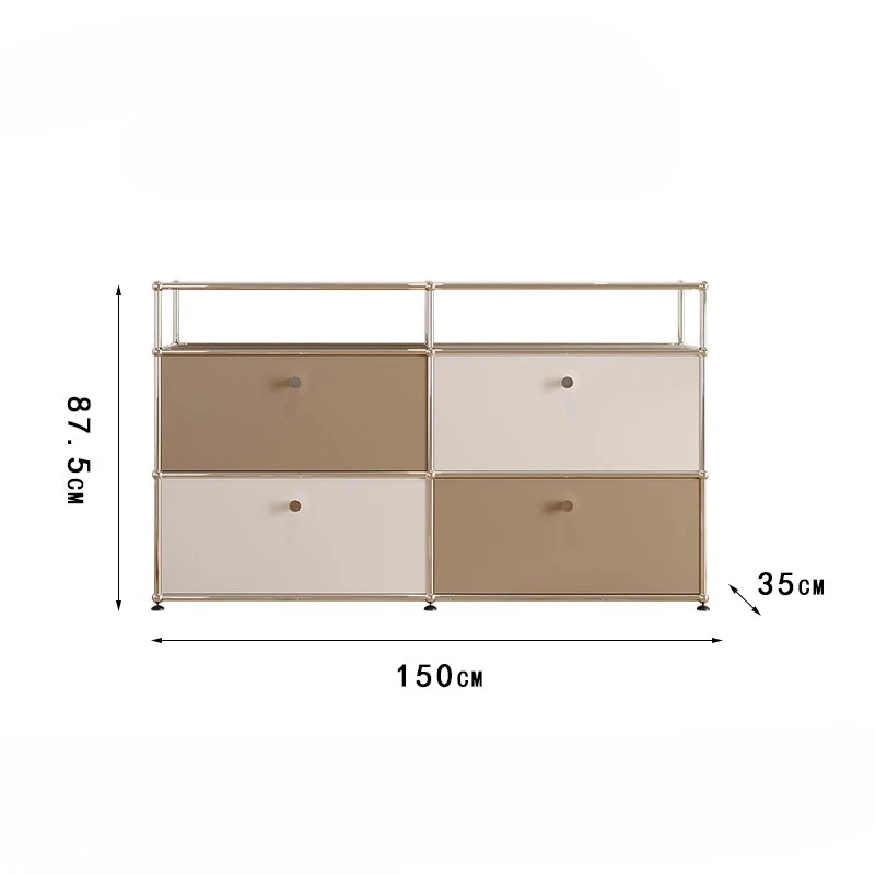 خزانة جانبية مفتوحة الباب، دلو أثاث غرفة المعيشة للتلفزيون الشمالي مجموعة وحدة من الفولاذ المقاوم للصدأ، خزانة تخزين لتناول الطعام #6