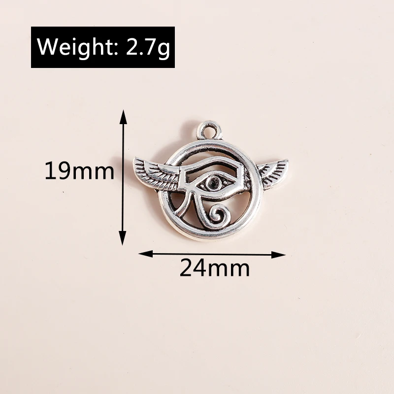 Leslie 10 Stück 19 x 24 mm geheimnisvolles altes Ägypten, das Auge des Horus, Anhänger für Armbänder, Halsketten, DIY handgefertigtes Schmuckzubehör – Detail 1