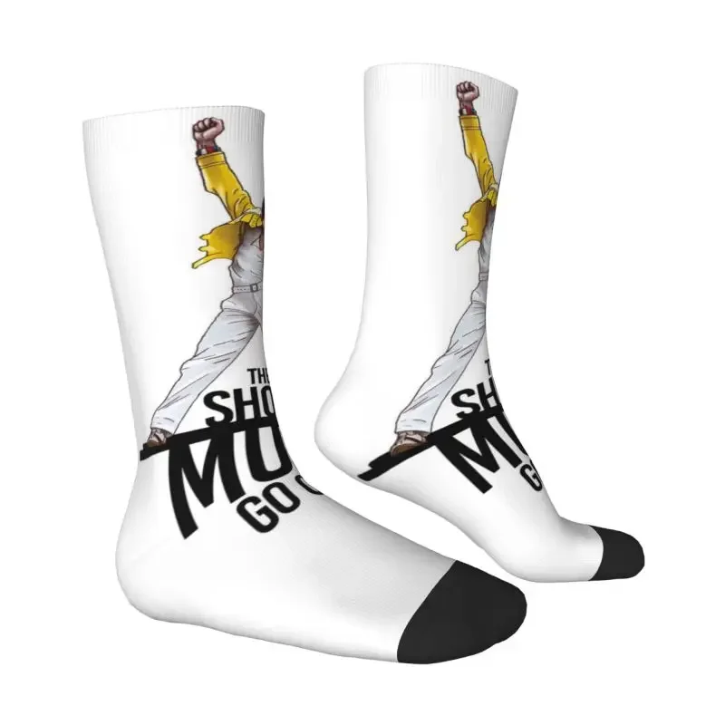 Cool Mens Freddie Mercury Show Crazy Socks Unisex Breathbale Breathable Hip Hop 3D Print Rock Band Queen Crew Socks