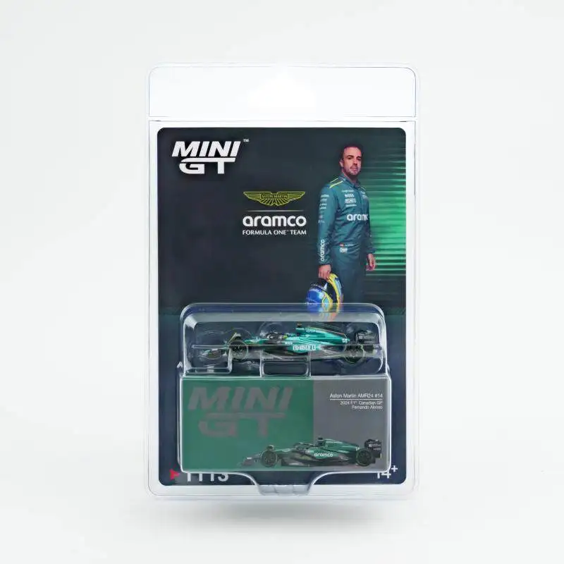 MINI GT 1:64 Aston Martin AMR24 Alonso 14# 18# F1 Racing Model - Canadian Grand Prix, a gift for a friend, a collection piece.