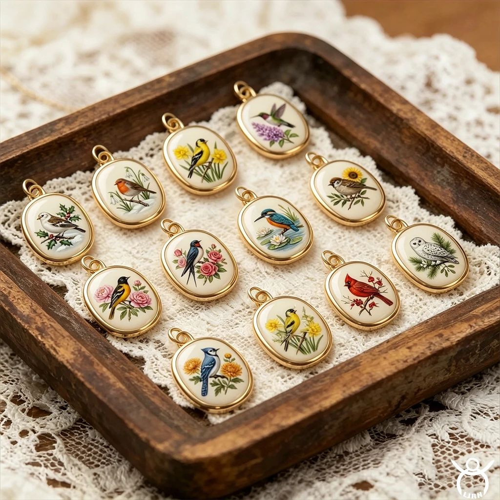 2026 New Ceramic Handmade DIY Birthday Bird Colorful Hand-Drawn Paint INS Necklace Jewelry Making Pendant Accessories
