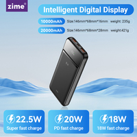 zime 22.5W Portable Powerbank 20000mAh Fast Charge Type C PD Qucik Charge External Battery Charger For iPhone 8-16 Series