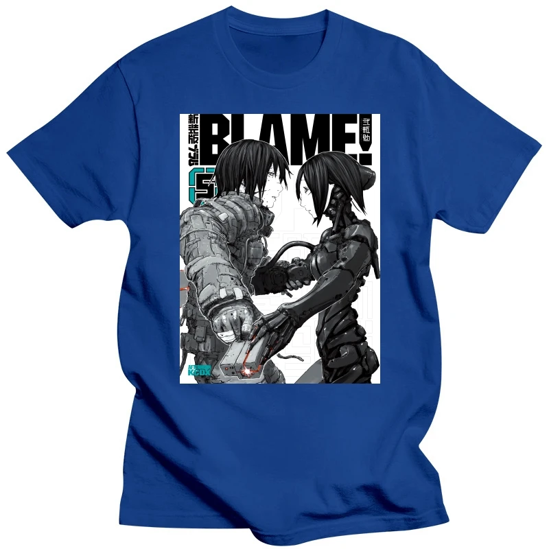 Japanese anime Manga Blame Zuru T Shirt Men Short Sleeved  Streetwear T-shirt Sidonia Heavy Industries Tee Nihei Tsutomu Tops