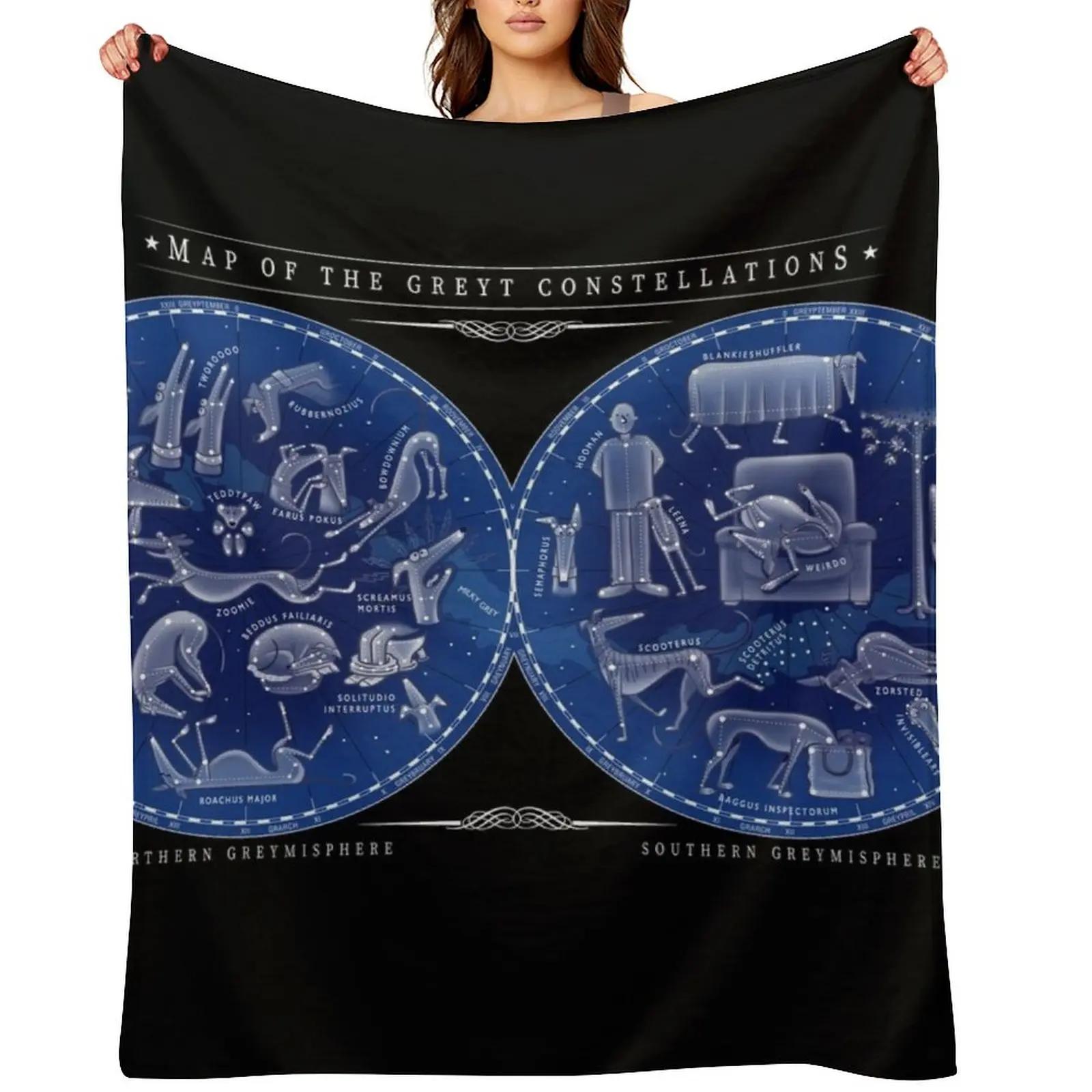 Map of the Greyt Constellations Throw Blanket Retros Extra Large Throw Camping Giant Sofa Blankets