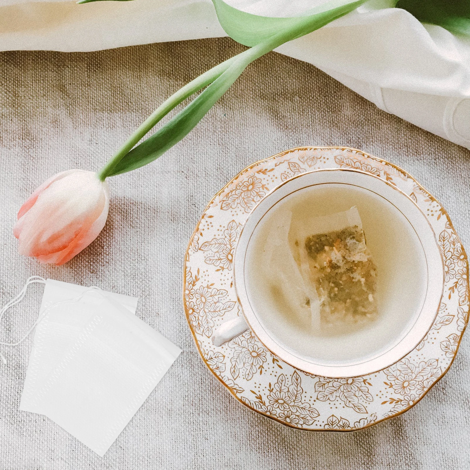 

Non Woven Tea Bags Infuser Filter Empty for Loose Leaf DIY Drawstring Bag Heat Resistance Thin Material Boil Proof Easy Dispose