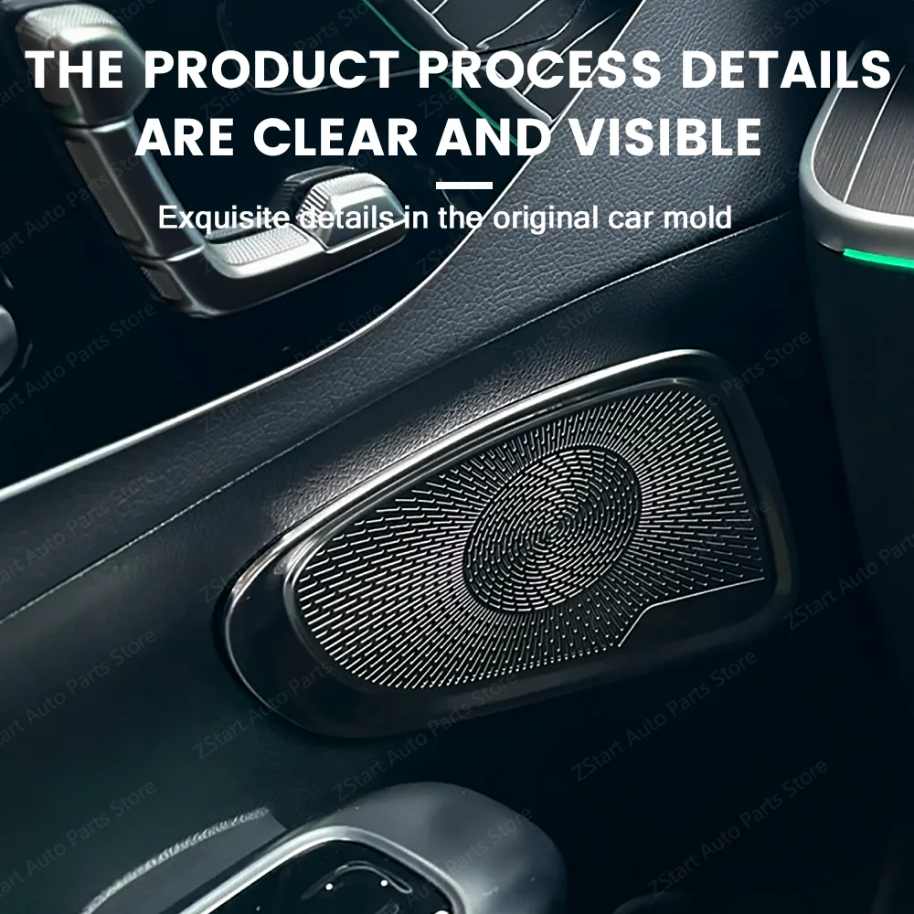 Capa de alto-falante sem luz para mercedes benz classe c w206 c200 c220 c260 c300 glc x254 capa de áudio do carro um pilar porta acessórios do carro