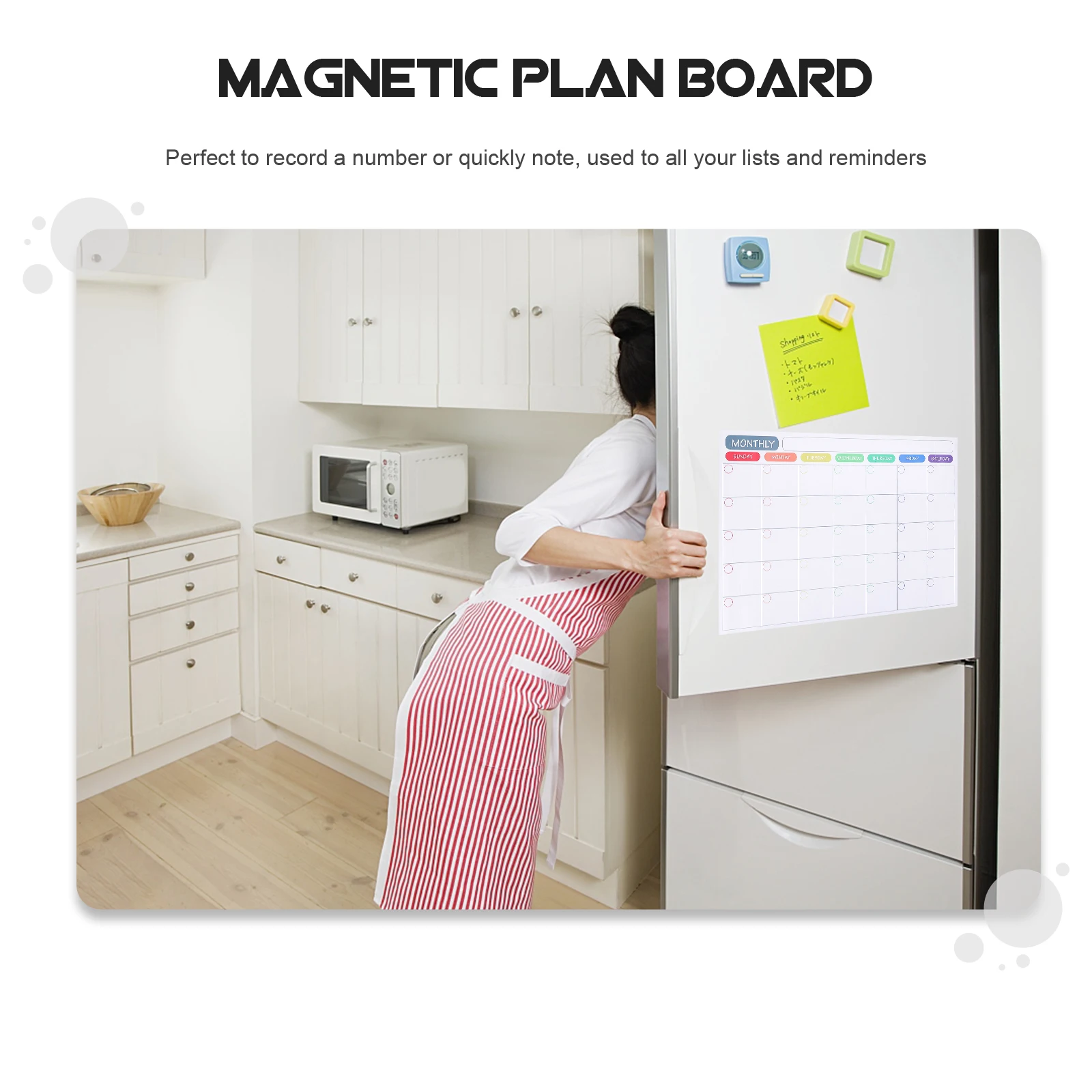 Frigo magnetico Cancellabile a secco Calendario magnetico cancellabile a secco Lavagna Planner Materiale PET Note riutilizzabili Promemoria programma