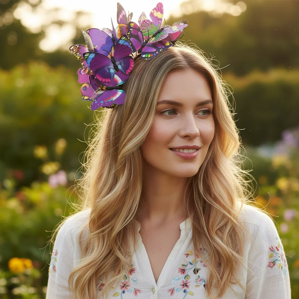 

Tea Party Butterfly Fascinator Halloween Costume Headpiece Butterfly Headbands Butterfly Headband Crown Colorful Party Stage
