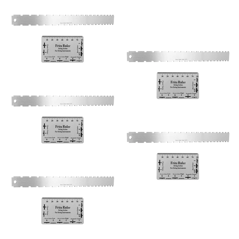 5X Guitar Neck Notched Straight Edge Luthiers Tool For Gibson 24.75 Inch And Fender 25.5 Inch Electric Guitars