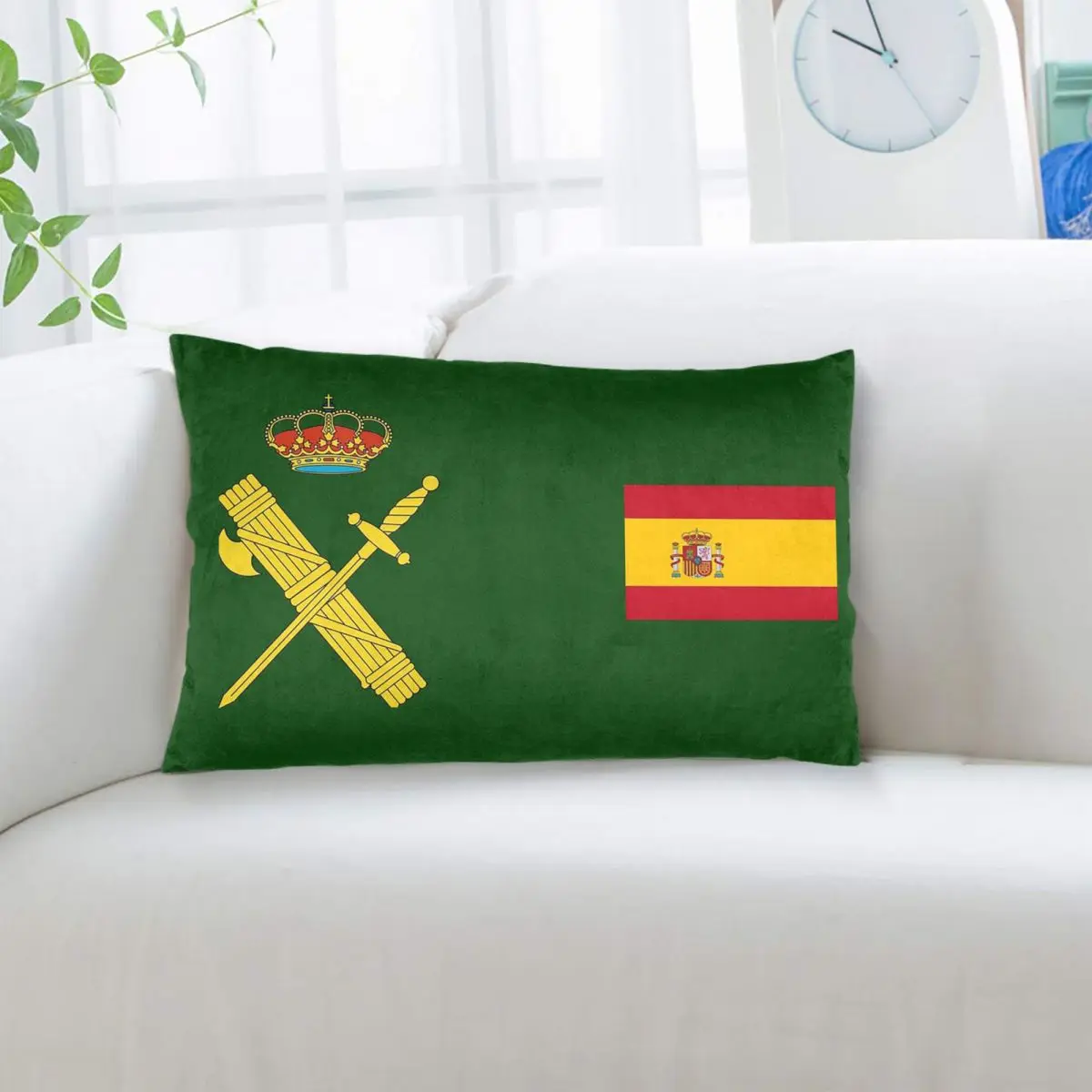 Spain Flag Plus Emblem Civil Guard Rectangle Pillowcase Cushion Cover Decor Bedroom Bed Home Comfort Throw Pillow