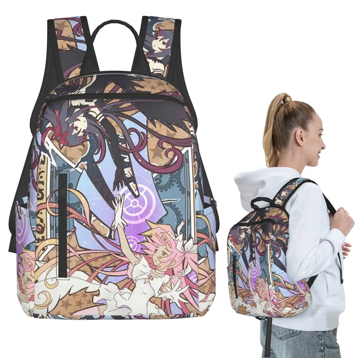

Madoka Kaname Anime Backpack Student BookBag Kids School Bag Laptop Shoulder Bags Men Women
