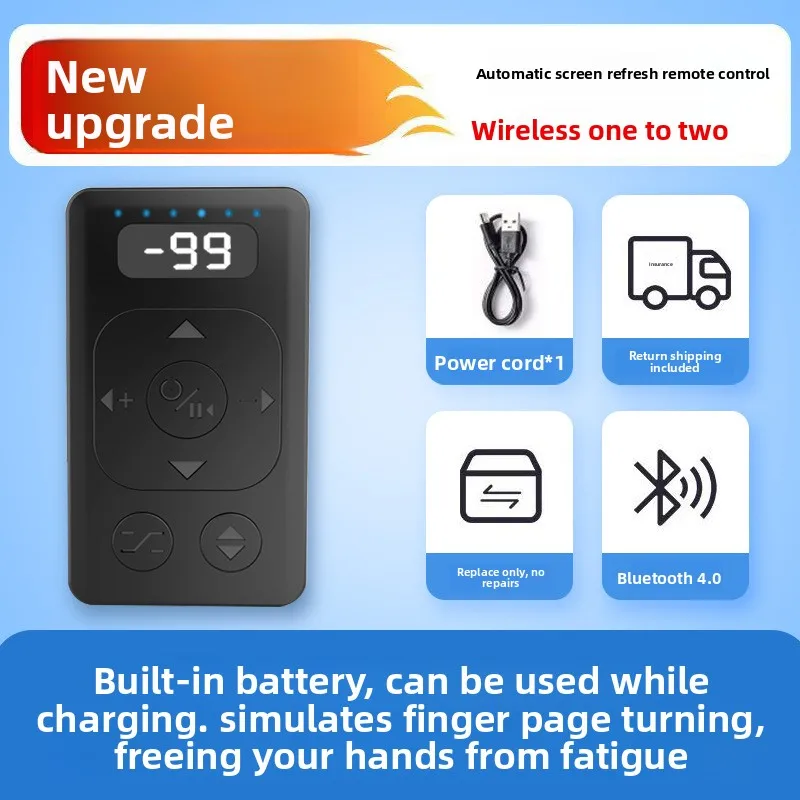 

Smart Automatic Screen Swiper for Mobile Phones, Bluetooth Wireless Page Turning Remote Control for Video and Article Reading