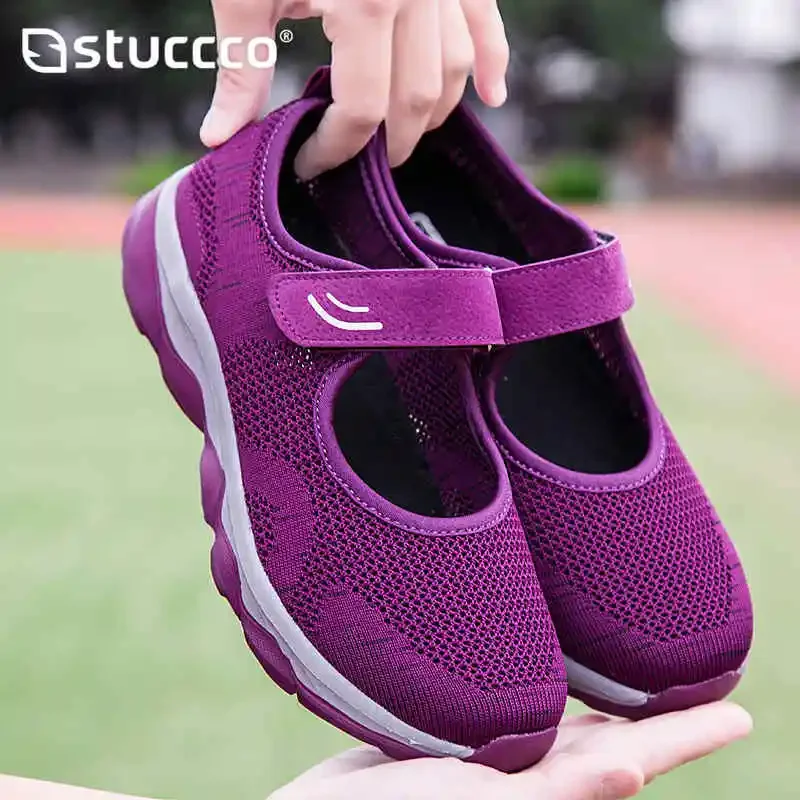 Summer Breathable Casual Shoes Women Outdoor Flat Mesh Lightweight Comfortable Sports Walking Shoes Louboutins Zapatos De Mujer