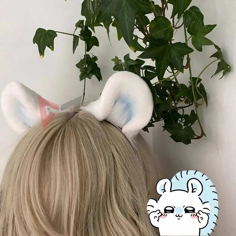 New White Momongang Mouse Cosplay Costume Accessories Pteromys Volans Ears Cat Ears Hairhoop Hand Made Work Custom Made - view 3