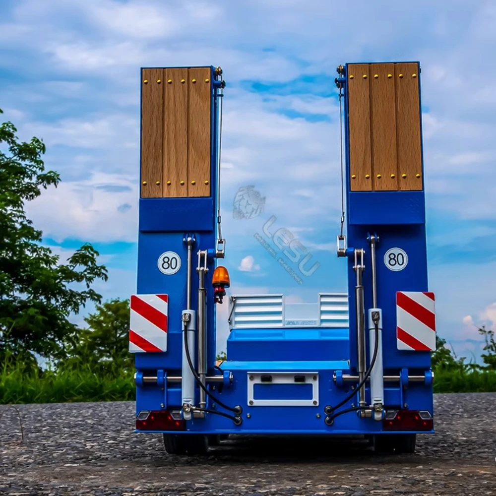 NEW LESU 1/14 Project Dragon Boat Hydraulic Lift Tail plate Half -trailer High negative heavy airbag hanging small wheel