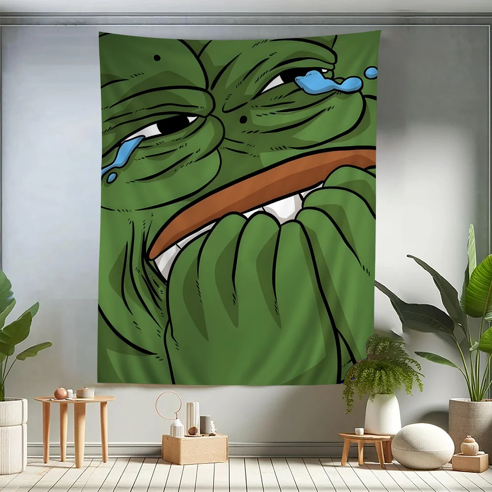 

Sad Frog Anime Tapestry Art Science Fiction Room Home Decor Wall Art Decor