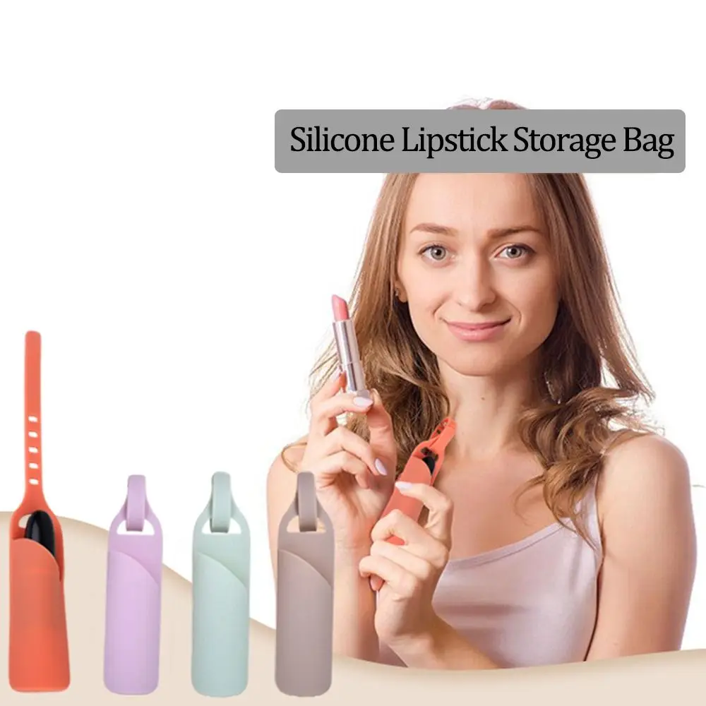 Gifts Cosmetics Silicone Lipstick Storage Bag Travel Bag Storage Case Lipstick Pocket Holder Lip Balm Bag Makeup Tool