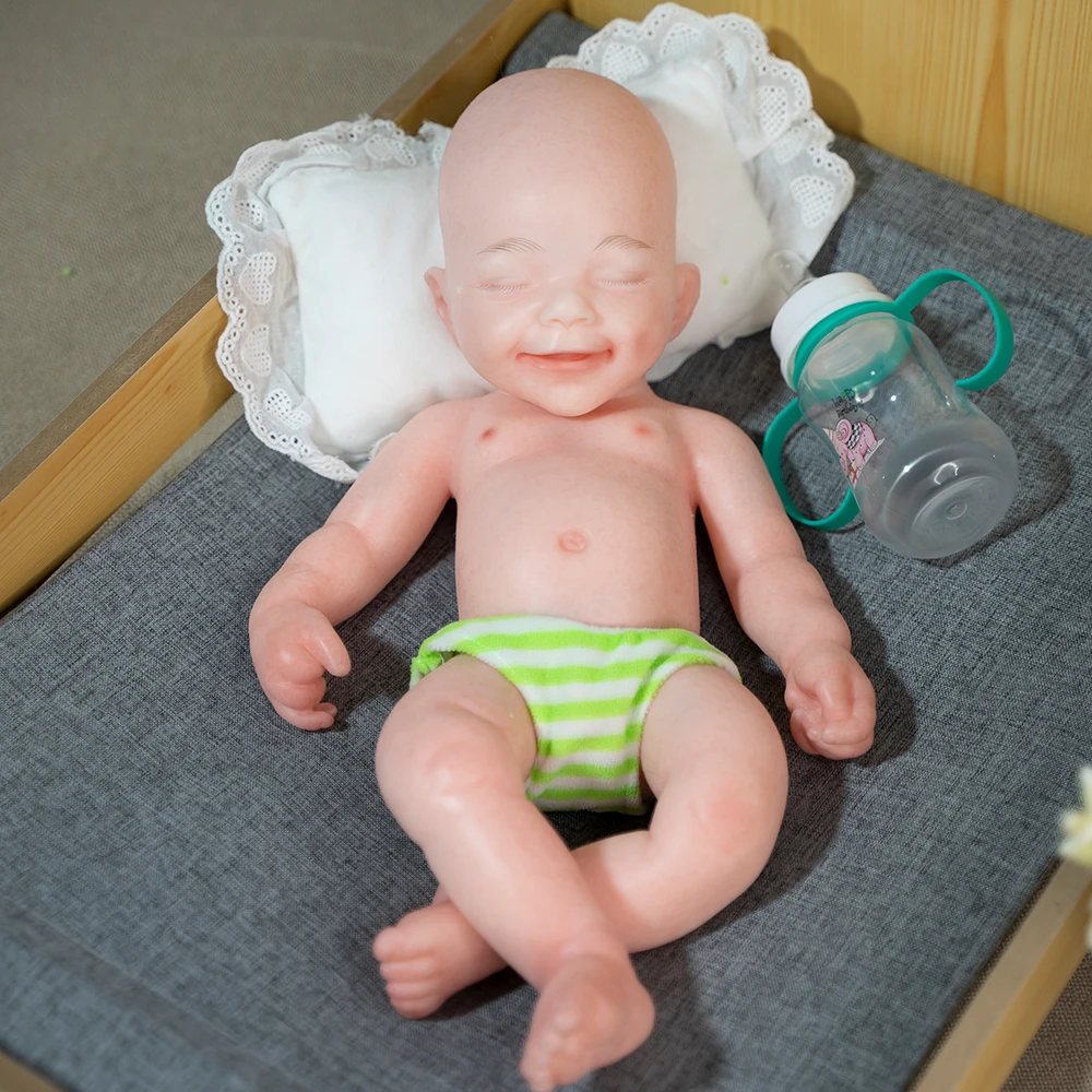 Cosdoll 40 センチメートル 100% シリコーンリボーンベビードールソフト人形未塗装少年リアルな赤ちゃん目を閉じたギフト子供のおもちゃ