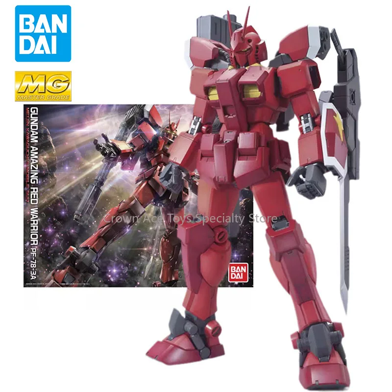 Bandai Gundam Model Kit MG 1/100 PF-78-3A Gundam Amazing Red Warrior Collection Gunpla Action Manga Figures Trendy Toy Doll Gift