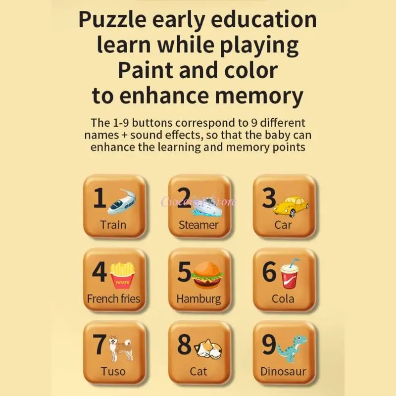 Y1UB อุปกรณ์การเรียนรู้ไดโนเสาร์สำหรับเด็ก เครื่องจำลองเสียงการ์ตูน วัสดุที่ปลอดภัย แกล้งทำเป็นโทรศัพท์