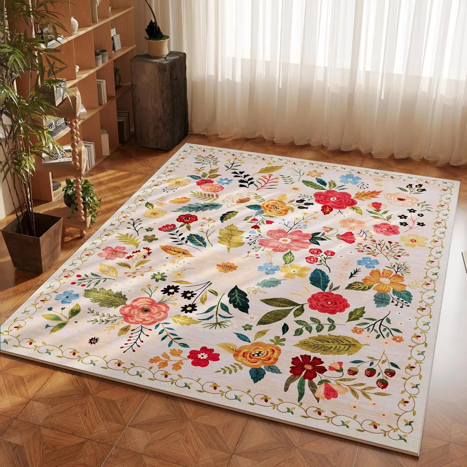 Bedroom carpet Boho Carpet Washable Foldable Non Slip Rug for Living Room Easy Clean Durable Mat